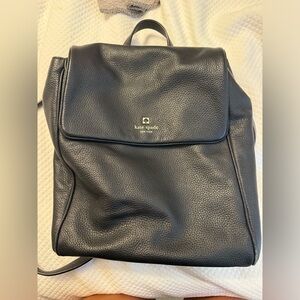 Kate Spade black leather backpack